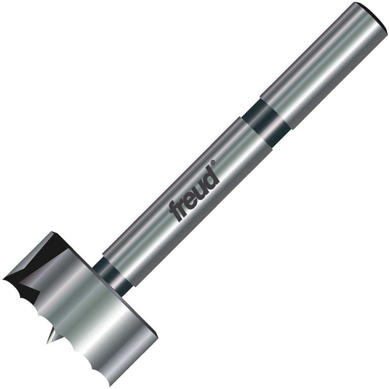 Freud 1-1/4"" Precision Shear Forstner Bit with Serrated Edge for Flawless Cutting - Ideal for Flat Bottom Holes, Plywood, Hardwoods & Softwoods, 3/8"" Shank, Razor-Sharp Spur - PB-009 - Image 3